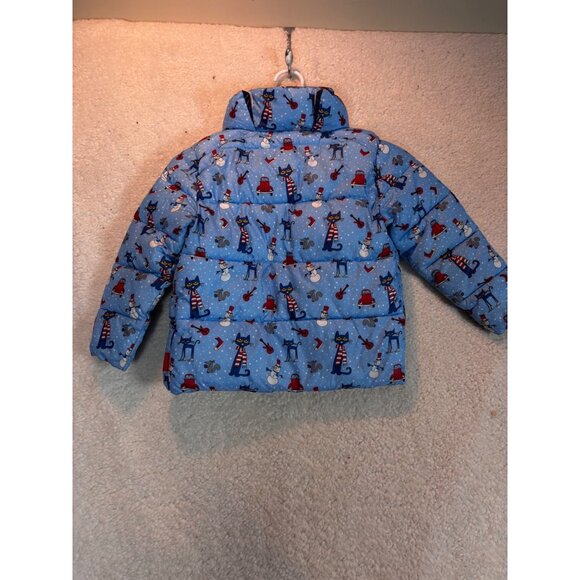 One Kid Hooded Pete the Cat Snowman Puffer Blue Coat Jacket Size 5 Onekid - Picture 15 of 15